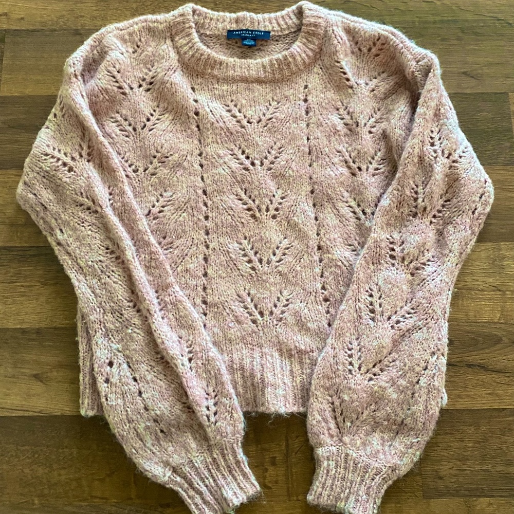 Light Pink Cable Knit Sweater